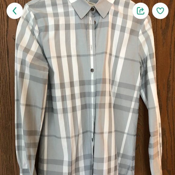 Burberry Light Gray and White Plaid Shirt - Picture 1 of 3